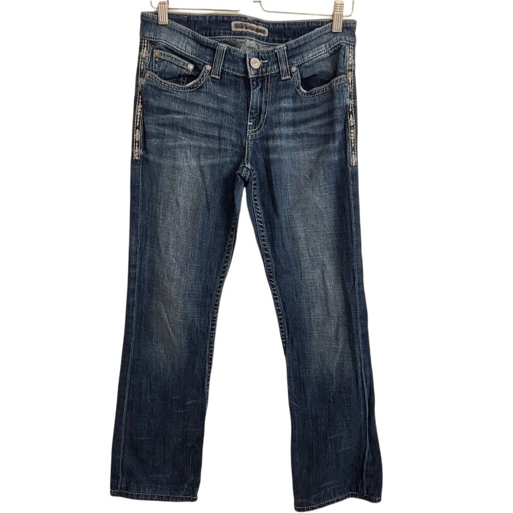 BKE Buckle Jeans Size 28 Womens Blue Denim Bootcut Low Rise Cotton Blend Payton